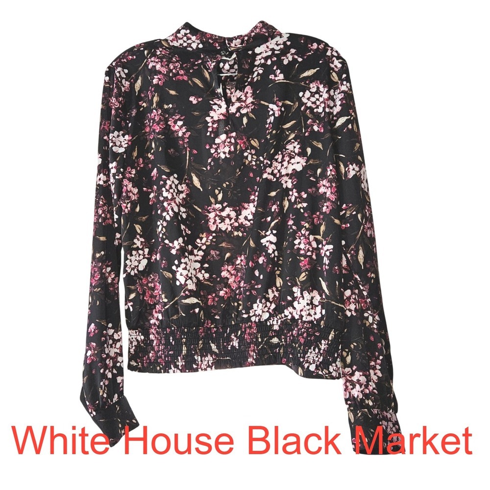 WHBM EUC Long-sleeve Floral Blouse M